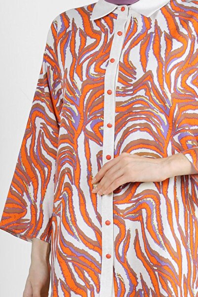 Alvina PATTERNED SHIRT COLLAR DOUBLE PANT SUIT 43631-1