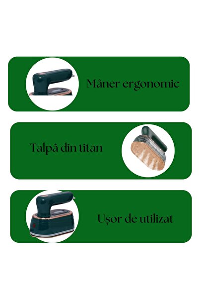 OEM PANCERKA portable steam iron, 1200W, 110ml tank, titanium soleplate, green