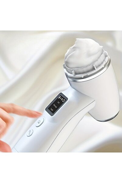 OEM Electric facial cleansing brush with sonic vibrations, USB-C charging, 600mAh battery, white