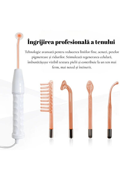 OEM Electroderm device with ozone, wrinkles, acne, 4 neon and argon heads, face, neck and scalp rejuvenation