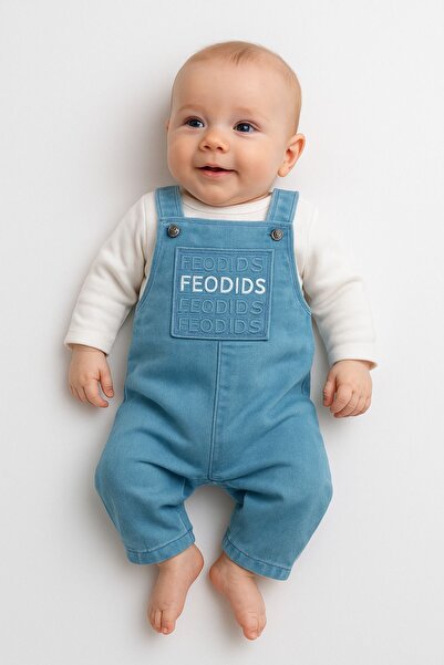 MixMax Bebe Unisex Feodids Long Sleeve Sweatshirt Denim Baby Salopet