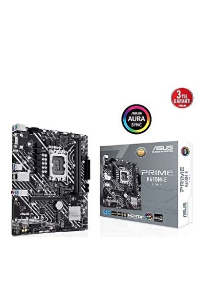 ASUS PRIME H610M-E-CSM H610 DDR5 Vga GLan mATX HD DP M2 RGB US3.2 1700p Anakart