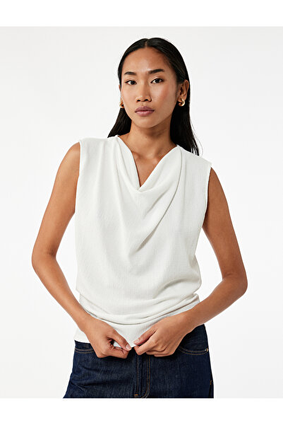 Koton Wrap Fabric Sleeveless Degaje Collar Blouse