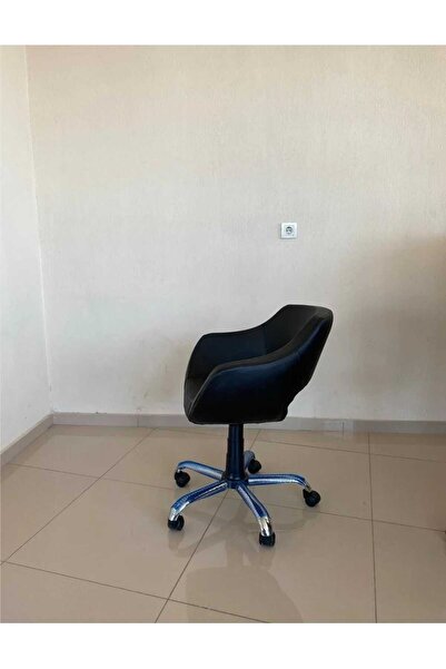 vizyox AYARLANABİLİR OFİS KUAFÖR ÇOÇUK SANDALYESİ KROM AYAKLI