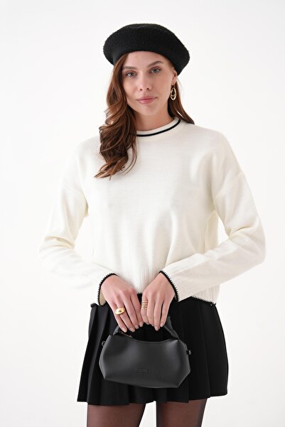 TRIKO TIME COLLECTION Wide Fit Ecru Knitwear Sweater - Soft Texture Tt00Tg15