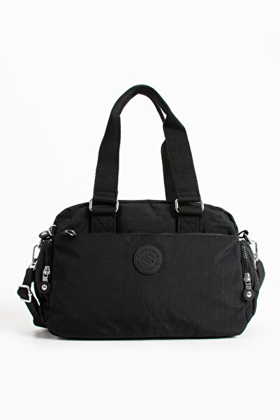 Sanmorris Black Crinkle Bag - Unisex, Shoulder and Crossbody