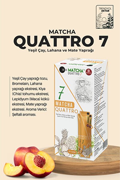Bilge İlaç Matcha Premium Japanese Matcha Quattro Matcha,chia Lahana ve Mate Yaprağı İçeren Şeftali Aromalı Detox Burner Form Çayı