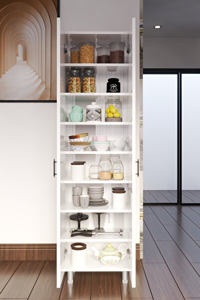 Dzdizayn Lale 2 Kapaklı 8 Raflı Çok Amaçlı Dolap