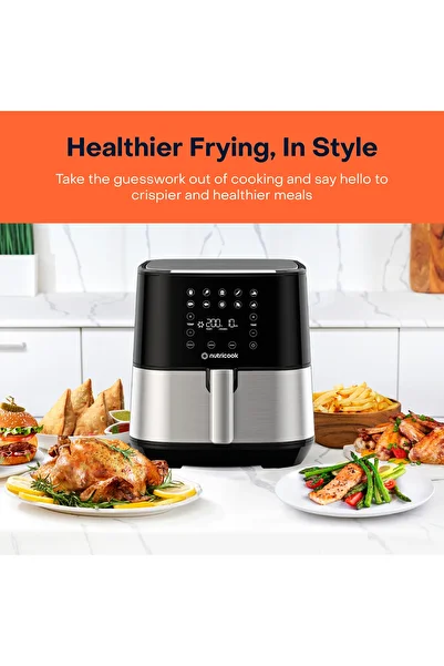 Air Fryer 2, 1700 Watts, Digital Control Panel Display, 10 Preset Programs, 5.5L, Brush SS/Black