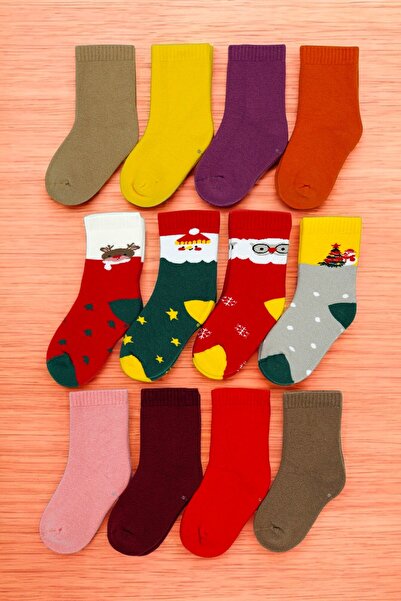 tibo 12 чифта безшевни зимни дебели чорапи за момичета