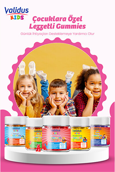 Validus Kids Gummies Set - Multivitamin - Citicoline - Safari - Demir - Omega 3