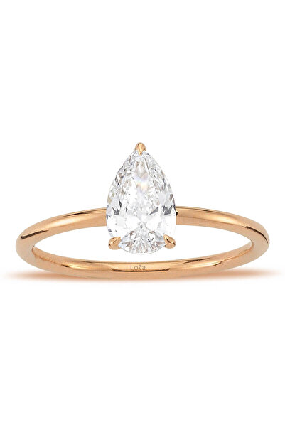 Lova D Renk 0,70 Karat Damla Kesim Pırlanta Tektaş Yüzük - 1020451