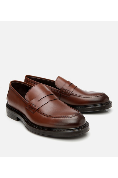 Hotiç Men's Leather Brown Ultra Light Sole Classic Loafer
