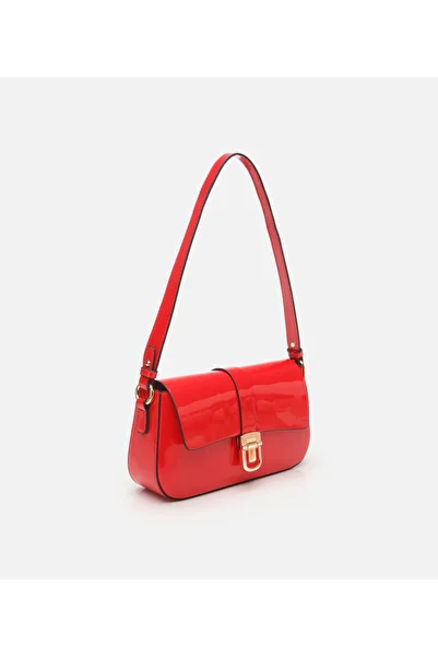 Hotiç Women's Red Lock Detailed Crossbody Bag