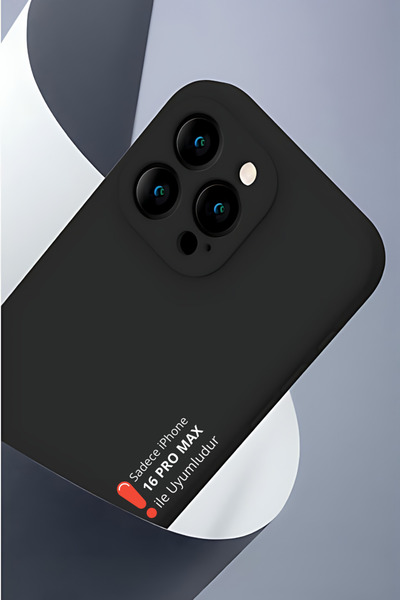 Evax [Astarlı] iPhone 16 Pro Max Uyumlu Astarlı Dışı Silikon İçi Kadife Esnek...