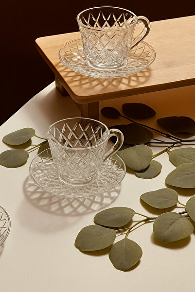 Elta Collection طقم من 6 أكواب قهوة زجاجية – طقم أكواب وزجاجات زجاجية أنيقة