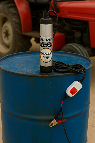 DÜZEY POMPA Düzey 12 Volt Çakmaklık Girişli Dalgıç Mazot-ince Yağ-su Aktarma(SIVI TRANSFER) Pompası (BİDON TİP)