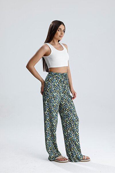 VAPUR TEKSTİL Çiçek Desenli Pantolon