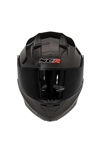 NCR Icon Çene Açılır Parlak Kask Siyah Vizörlü