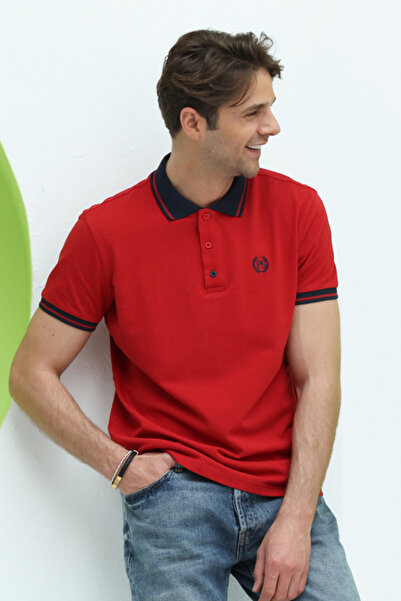 Polo State Tricou pentru bărbați cu guler polo roșu