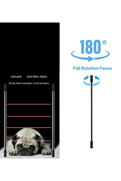 Sec on 6 Işınlı Kızılötesi Perde Bariyer Dedektörü 108cm Güvenlik Pencere Kapı Bariyeri