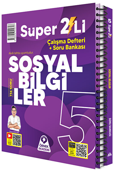 Örnek Akademi Yayınları 5. Sınıf Süper İkili Sosyal Bilgiler Seti 2 Kitap Olc...