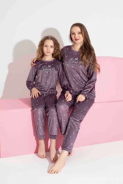 MEBA Kadın Anne-kız (KOMBİNİ KENDİNİZ YAPIYORSUNUZ) Fransız Kadife Pijama Takımı