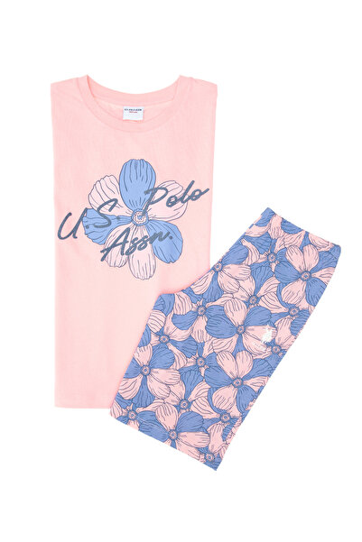 U.S. Polo Assn. Kız Çocuk Somon Şortlu Alt Üst Takım 50312506-VR047