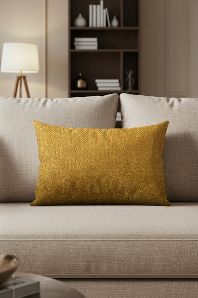 Sezyon Toya Patterned 30x50 Mustard Cushion Cover