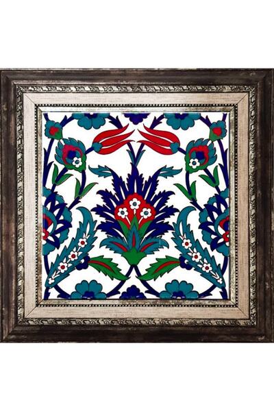 Armada Çini 20x20 Cm Ac 19 Laleli Desen Osmanlı Çini Seramik Pano