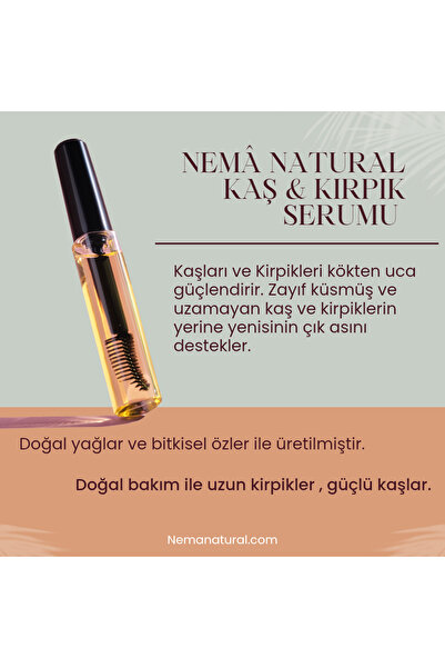 Nema Natural Kaş Kirpik Uzamasını Destekleyici Bakım Serumu