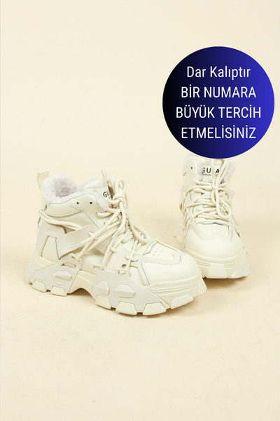 Birikon GUJA İçi Peluş Kalın Tabanlı Spor Bot TEN