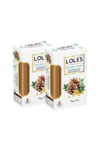 Lole's Luxury Pure Natural Soap, Pine Tar Beauty Bar, Pack of 2