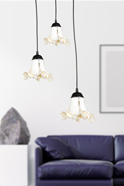 Begüsa Senta 3.Lü Avize Siyah No:11