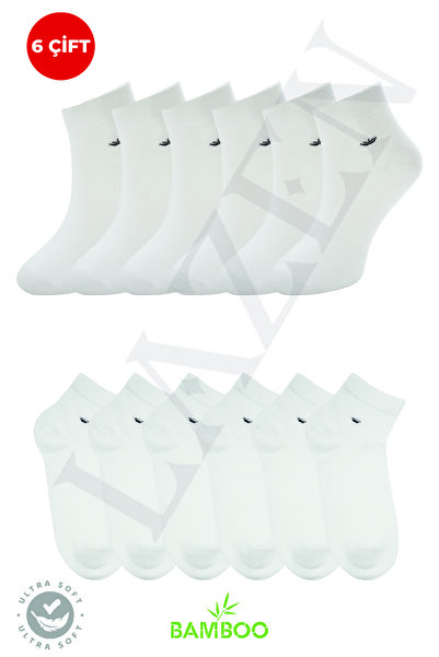 Lazen 6' Çift Dikişsiz Erkek Bambu Patik Çorap Seti - Topuk/Burun Dikişsizdir...