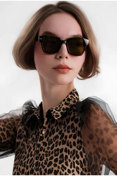 Chunky Frame Ogiani Leopard Unisex Geometric Sunglasses