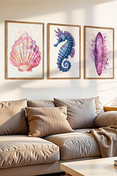 Zevahir Mobilya Dekorasyon Σετ ζωγραφικής MDF 3 τεμαχίων με ξύλινο πλαίσιο με...