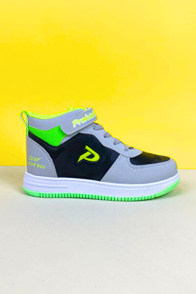 Zerenyus Boy's Ice Green Velcro High-Rise Basket Sneaker