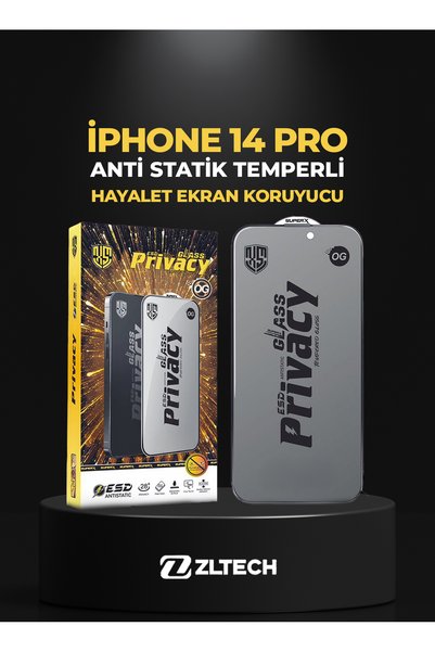 ZLTECH OG GLASS ESD Anti Statik Hayalet iPhone 14 Pro Uyumlu Ekran Koruyucu