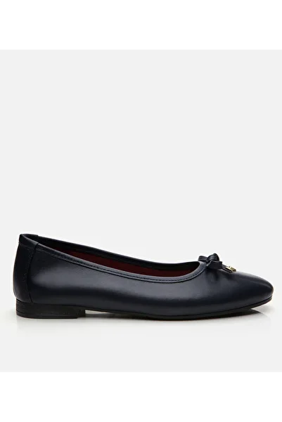 Hotiç Women's Leather Navy Blue Ballerinas