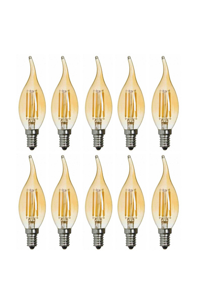 ORBUS Rustik Kıvrık TA3 4W E14 Amber LED Ampul 300lm (10’lu Paket)