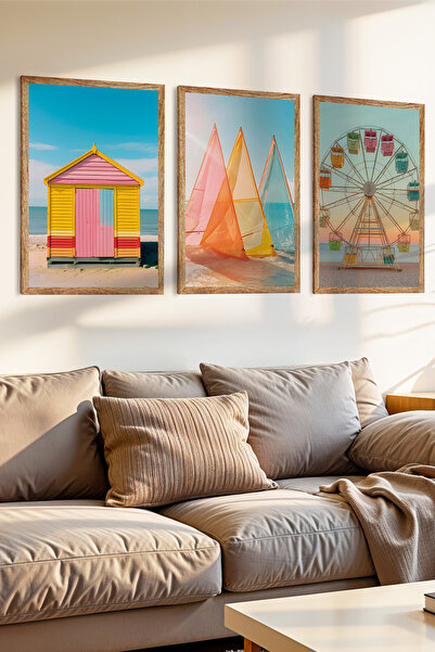 Zevahir Mobilya Dekorasyon Σετ ζωγραφικής MDF 3 τεμαχίων, πολύχρωμο, με θέμα ...