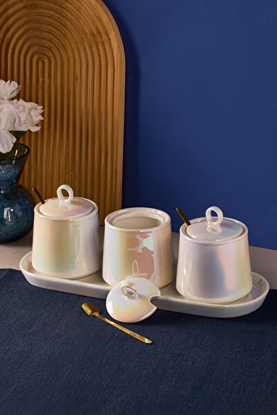 Perotti Std Pearl Pearl Porcelain Seasoning Rack Set with 3 Trays