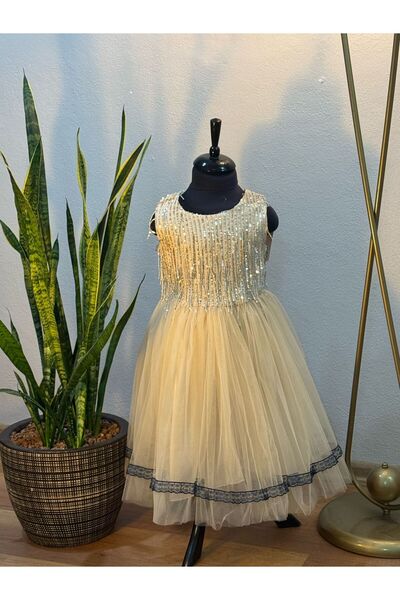 Prenses Peri Kids Kız çocuk abiye party elbise modelleri pulbalet detayı