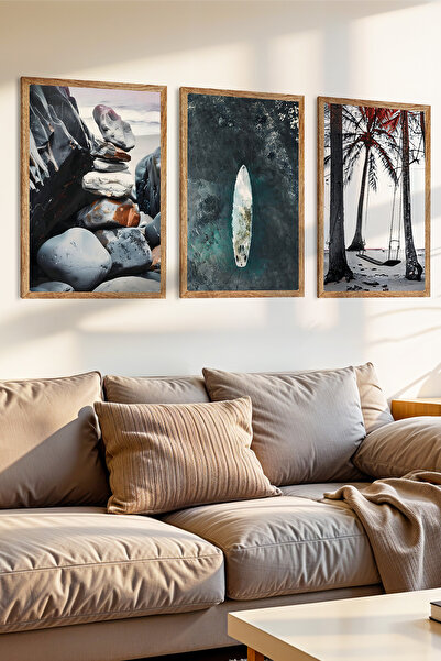 Zevahir Mobilya Dekorasyon Set de pictură MDF cu aspect de cadru din lemn cu ...