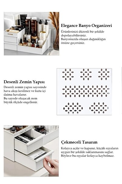 Bayev Elegance Ванна кімната Органайзер Зубна щітка Висувний Органайзер для особистої гігієни Rose Косметичний пенал