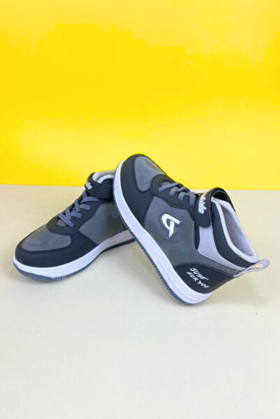 Zerenyus Boy's Black Smoked Basket Sneaker - Velcro and Throat