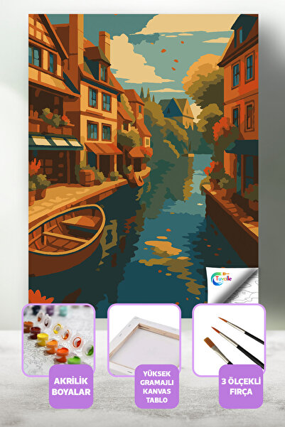 Tuvalle Gölgeler İçindeki Rüya Sayılarla Boyama Seti, Hobi Seti, 40X50 Tablo,...