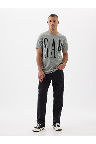 GAP V-Everyday Soft Corp Logo Tee Short Sleeve T-Shirt Mens T-Shirt Grey
