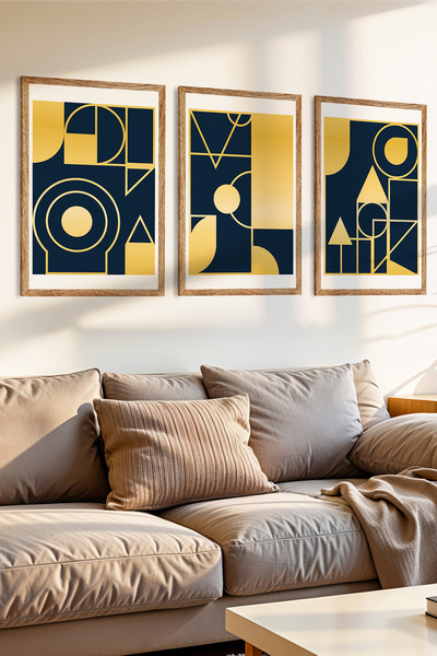 Zevahir Mobilya Dekorasyon Set de pictură MDF cu aspect de cadru din lemn cu ...